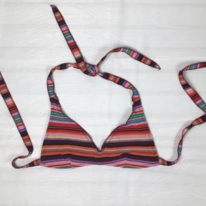Becca Striped Bikini Top Size Large